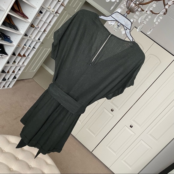 All In Favor Tie Waist Linen Blend Romper - Picture 6 of 14